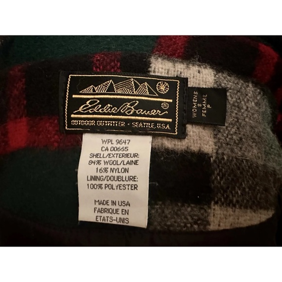 Vintage Women’s Eddie Bauer Mackinaw Wool Jacket Buffalo Plaid Check Small EUC - Picture 4 of 5